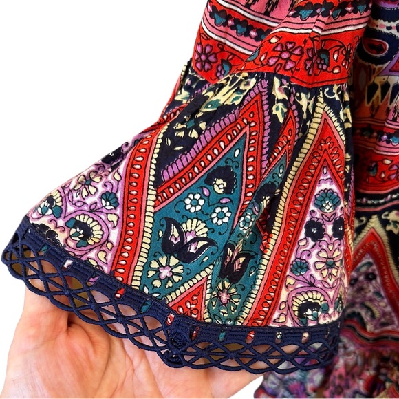 COPY - Breathtaking Bohemian tunic by Naudic of Australia. Sz Med - Picture 3 of 9